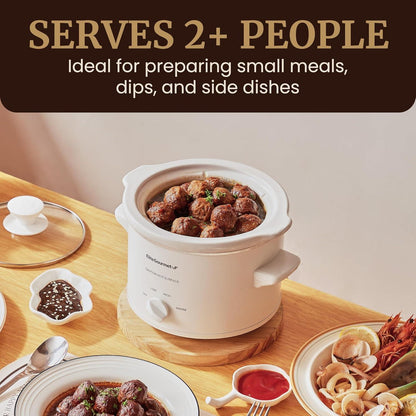 Elite Gourmet MST-250XW Electric Slow Cooker Ceramic Pot 1.5 Quart