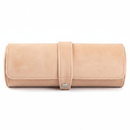 Beżowe Aksamitne Etui Na Zegarek Owalne 21 x 7.8 x 8 cm