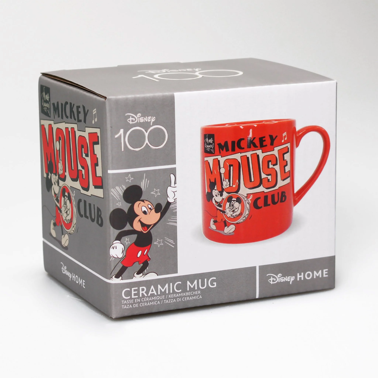Official Disney Mickey Mouse Classic Stoneware Mug, 10oz Capacity, Dishwasher & Microwave Safe