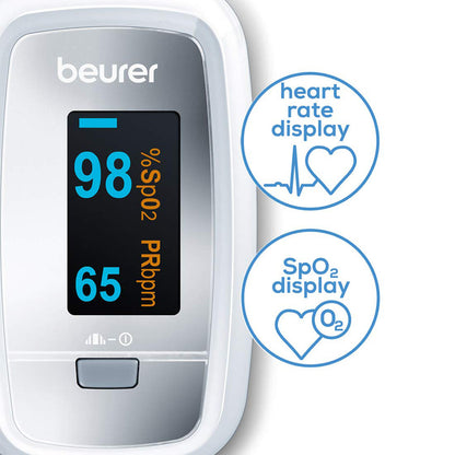 Beurer PO 30 Fingertip Pulse Oximeter for Accurate SpO2 & Heart Rate Monitoring