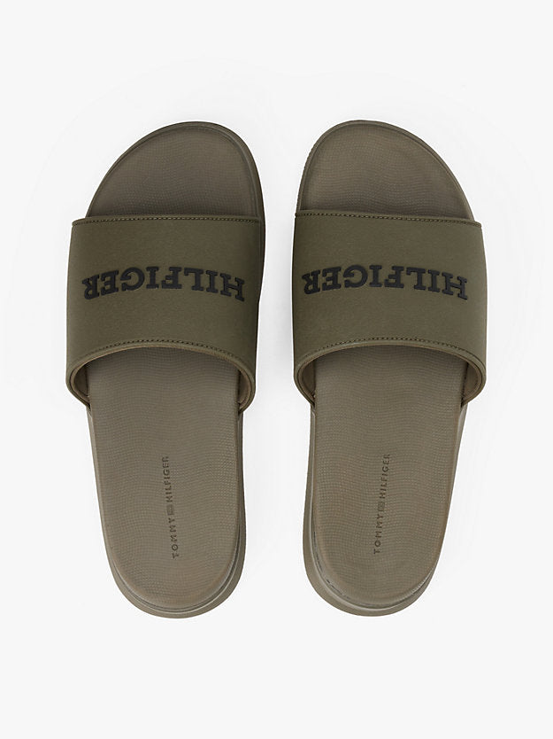 Men's Tommy Hilfiger Textured Logo Pool Slides - Durable Comfort