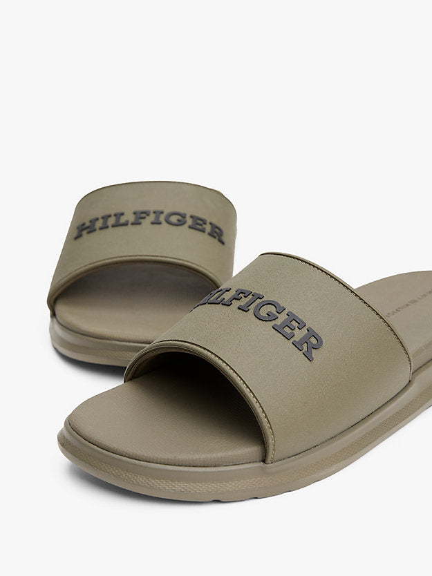 Men's Tommy Hilfiger Textured Logo Pool Slides - Durable Comfort