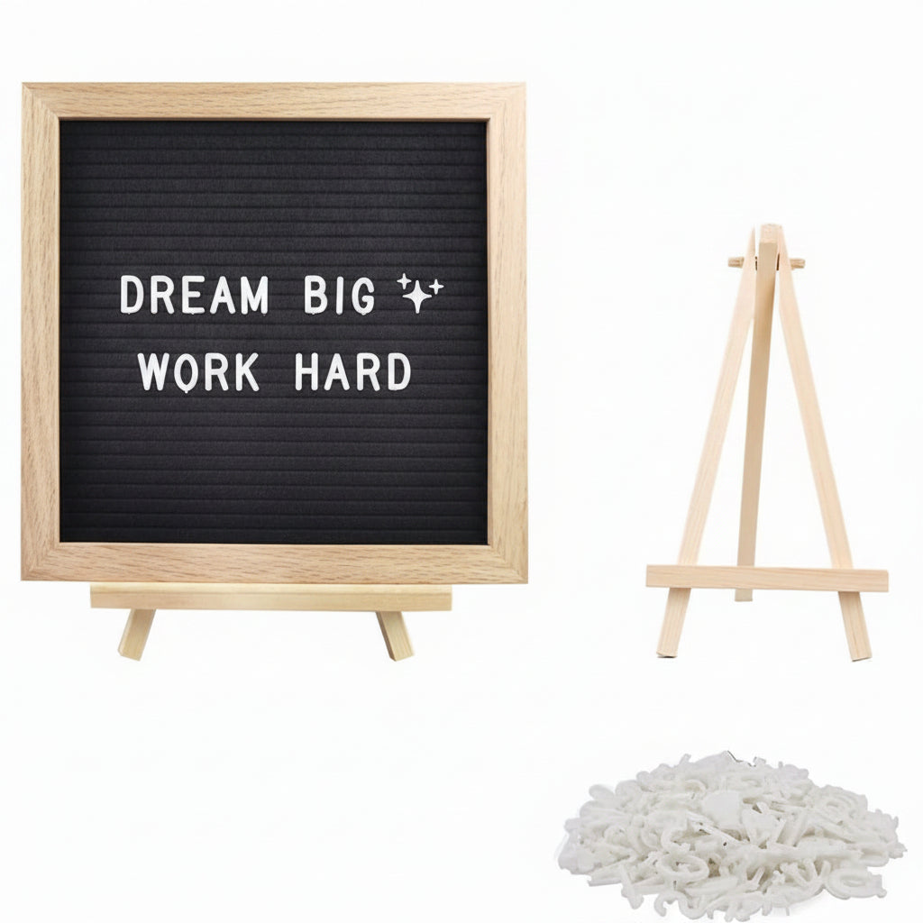 Felt Letter Board 9.84x9.84 Inch Changeable Message Board with 340 Letters Numbers & Symbols