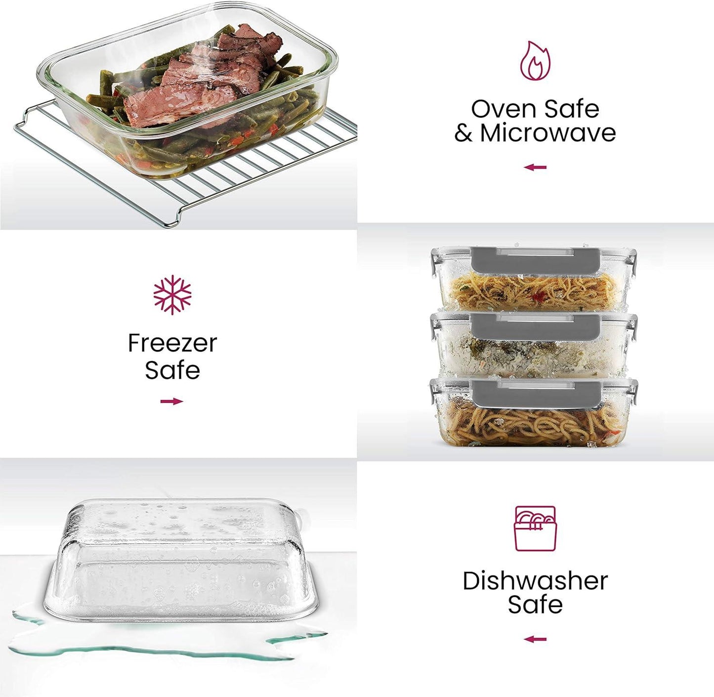FineDine Insulated Lunch Bag with Glass Food Containers