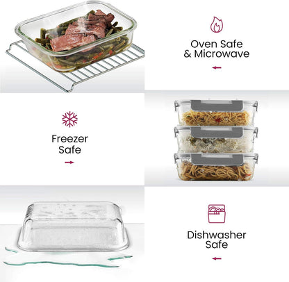 FineDine Insulated Lunch Bag with Glass Food Containers