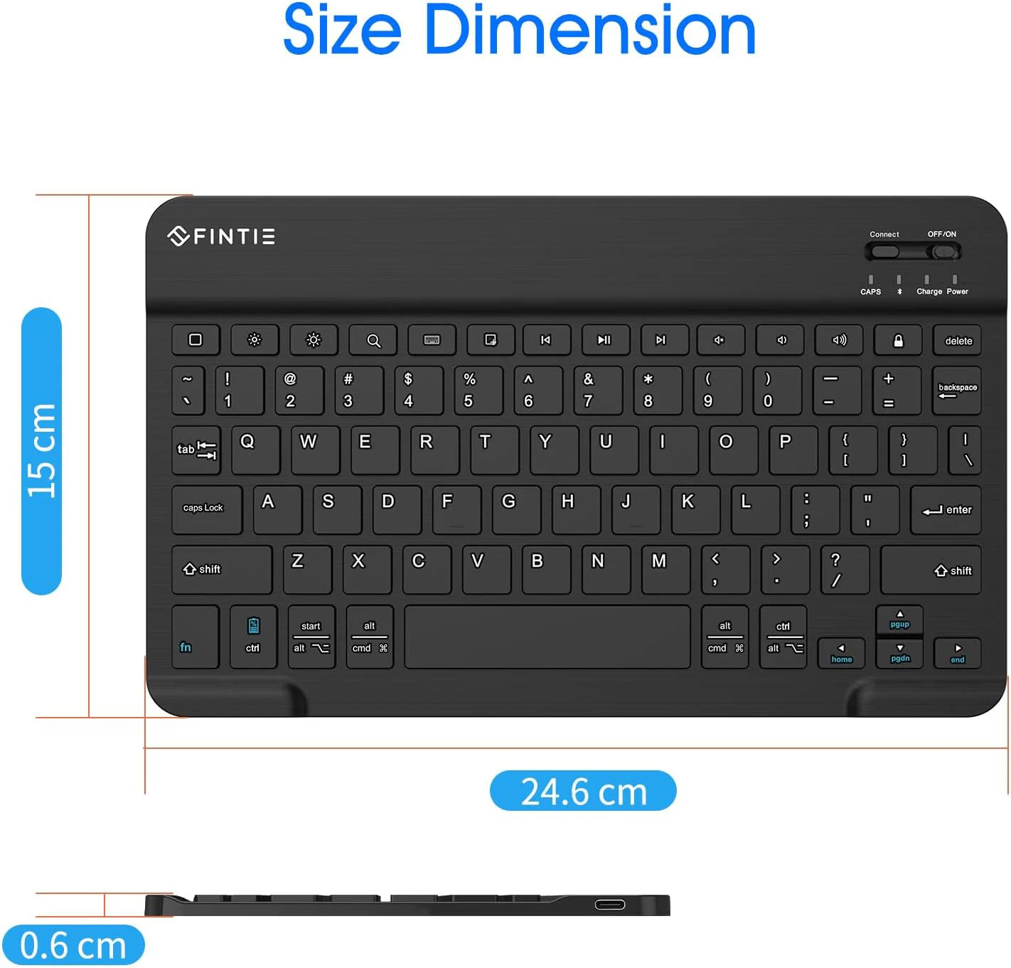 Fintie Ultra‑Slim Wireless Bluetooth Keyboard – Rechargeable for iPad