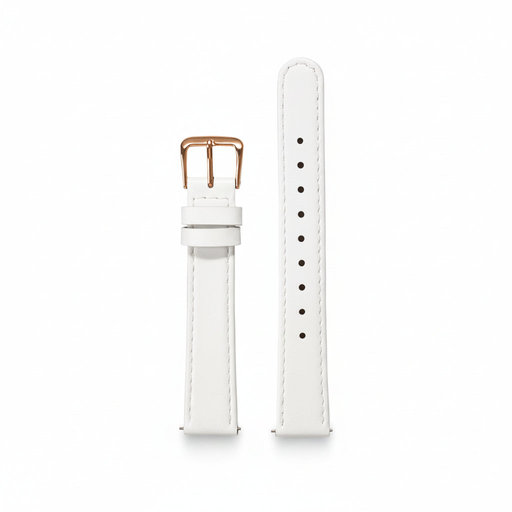 Marc Bale Venezia Petite Leather Watch Strap White