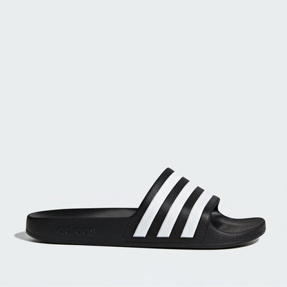 adidas Black Adilette Aqua Slides: Comfort Cushioning, Iconic 3-Stripes, Shower-Friendly Slip-Ons