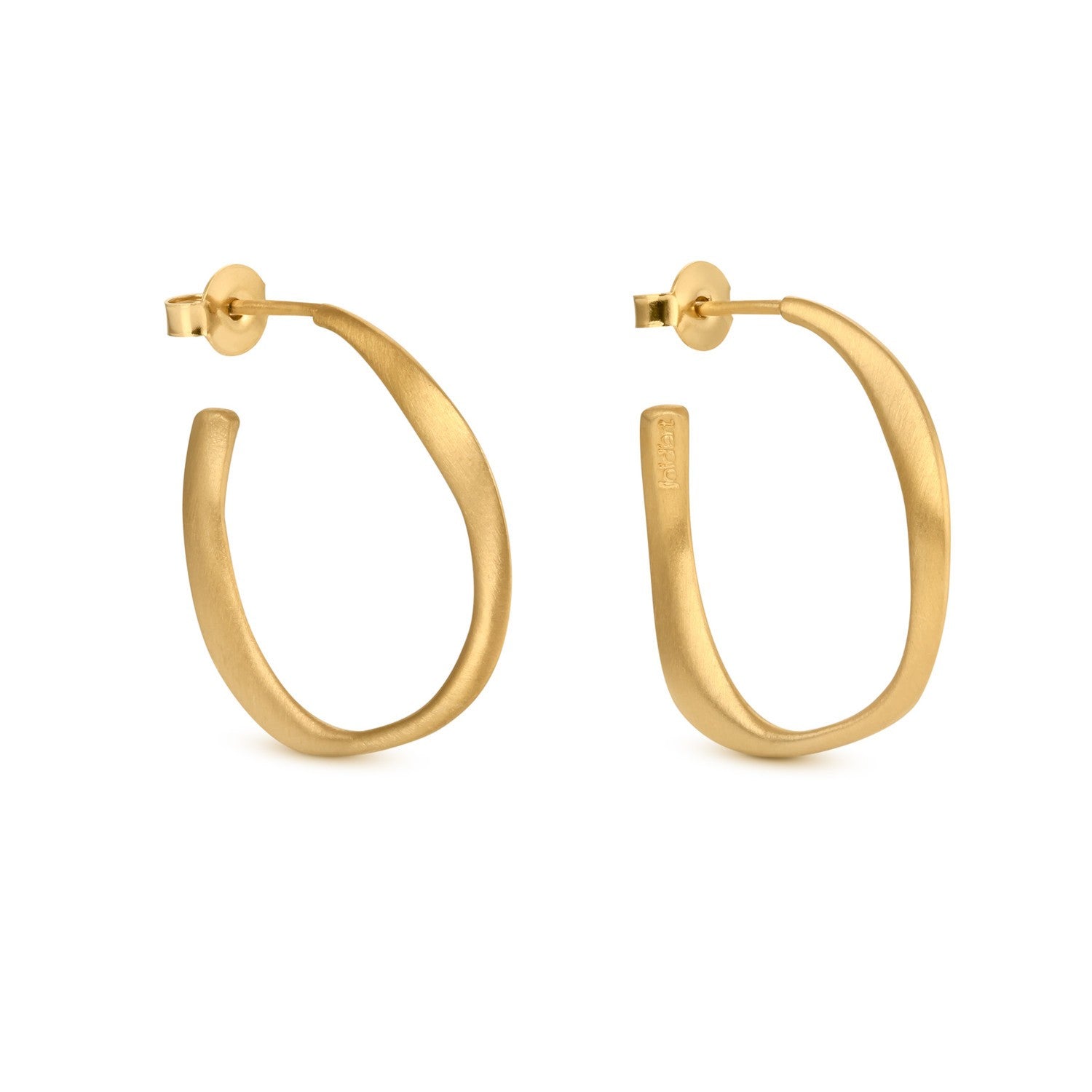 Joidart Gaudí Casa Milà Golden Medium Hoops: Handcrafted Artistic Hoop Earrings