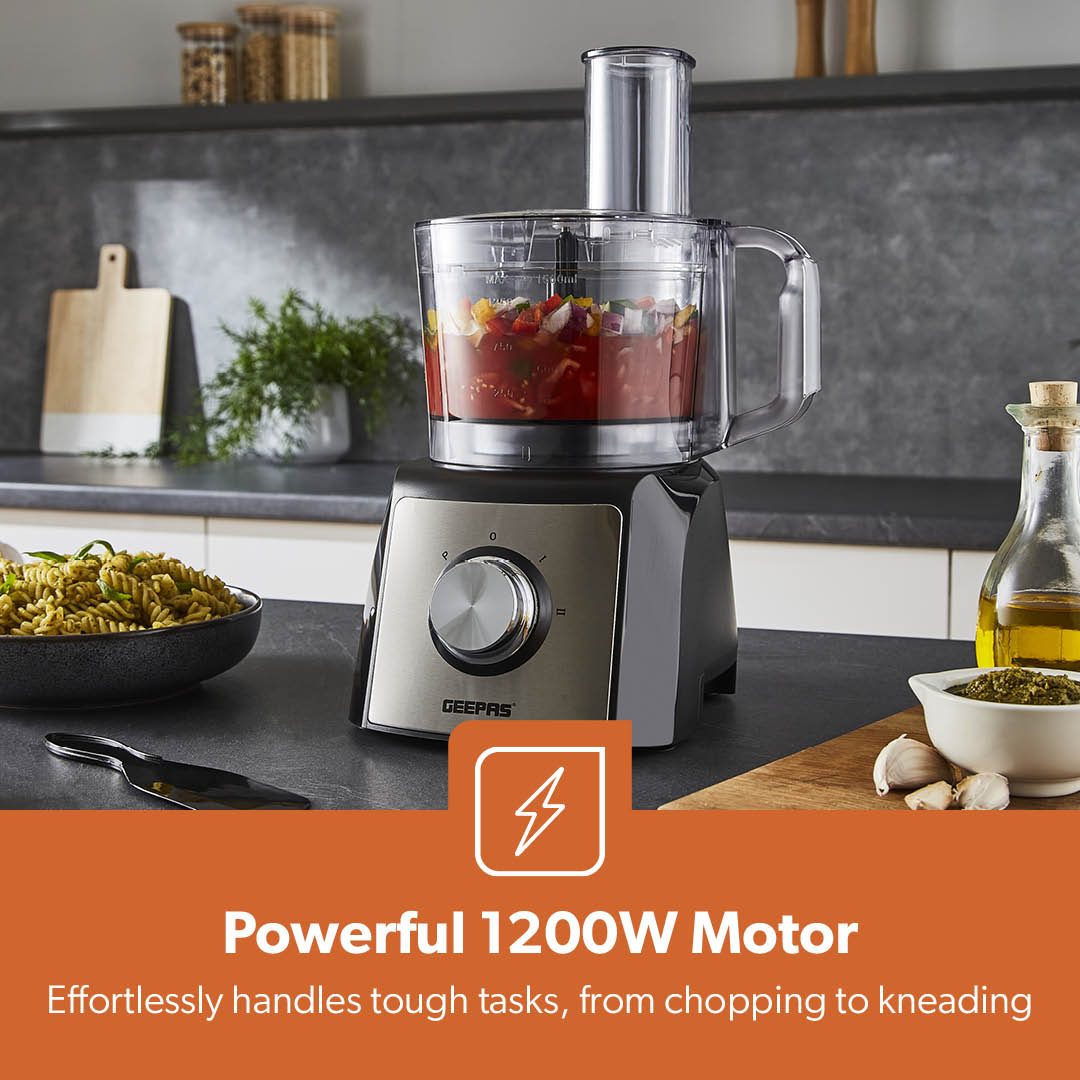 Geepas GMC42015UK Food Processor 1.2L 1200W Silver