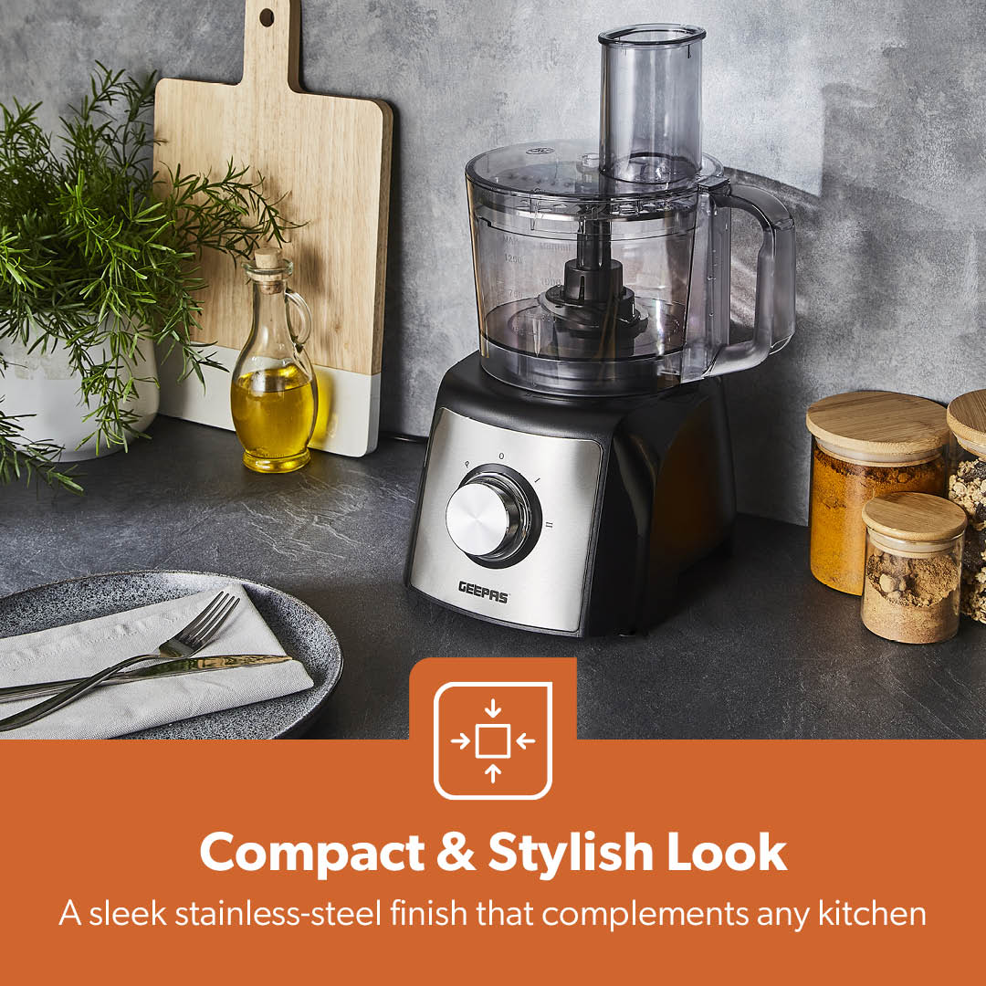 Geepas GMC42015UK Food Processor 1.2L 1200W Silver