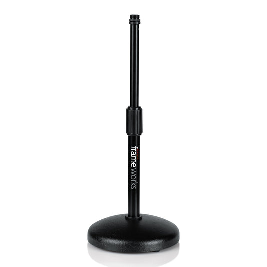 Gator GFW-MIC-0501 Adjustable Height Weighted Round Base Desktop Microphone Stand