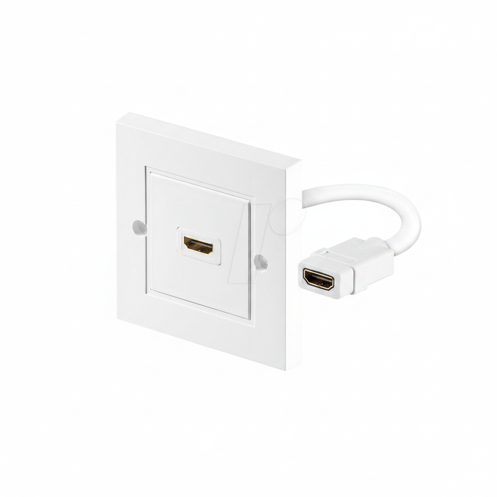 GOOBAY HDMI Wall Socket, Gold-Plated Female-Female Connector, White
