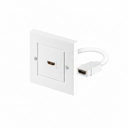GOOBAY HDMI Wall Socket, Gold-Plated Female-Female Connector, White