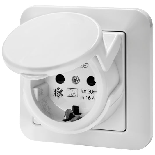Gewiss GW95524 RCD Socket Outlet 16A 30mA IP44 White