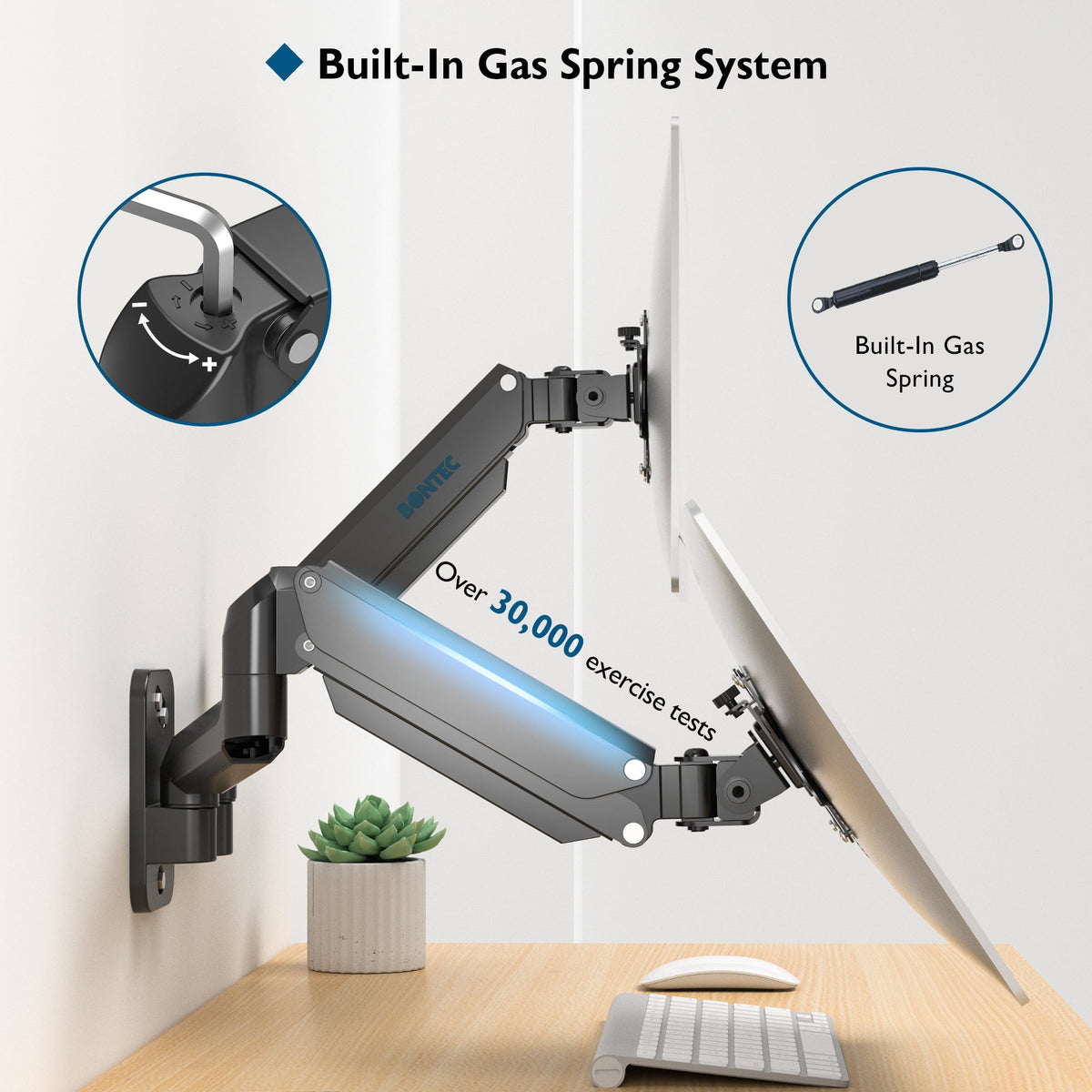 BONTEC Dual Monitor Wall Mount for 13-27 Inch Screens