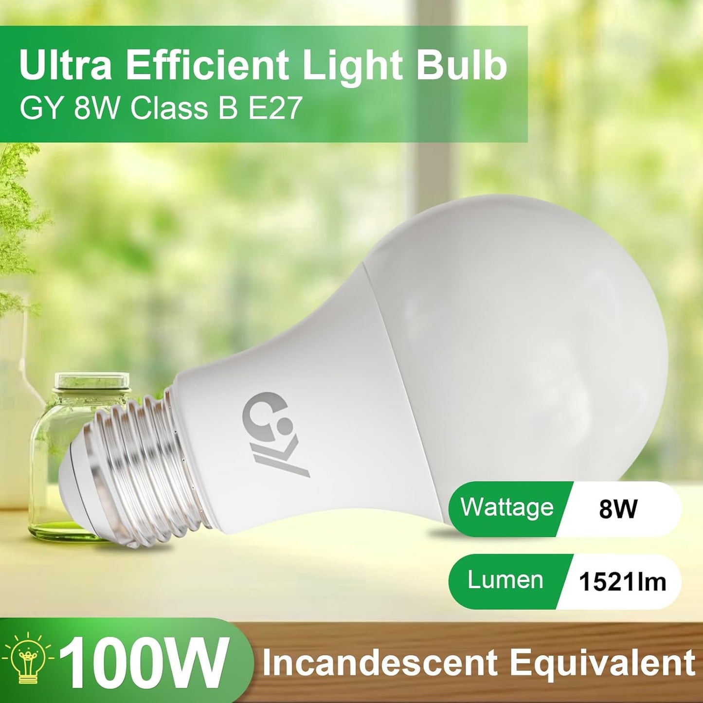 GY Ultra 8W E27 LED Bulb 1521 Lumens 3000K–6500K