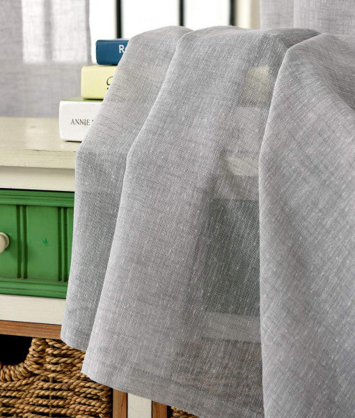 WOLTU Transparent Linen-Style Curtain with Galon Fronceur