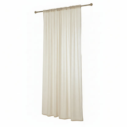 WOLTU Transparent Linen-Style Curtain with Galon Fronceur