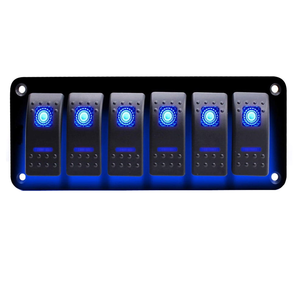 Geloo 6 Gang Rocker Switch Panel for 12V/24V Marine Car RV