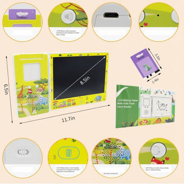 2-in-1 Talking Flash Card Reader and LCD Writing Tablet 224 Words 8.5 Inch Multicolour