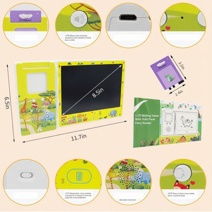 2-in-1 Talking Flash Card Reader and LCD Writing Tablet 224 Words 8.5 Inch Multicolour