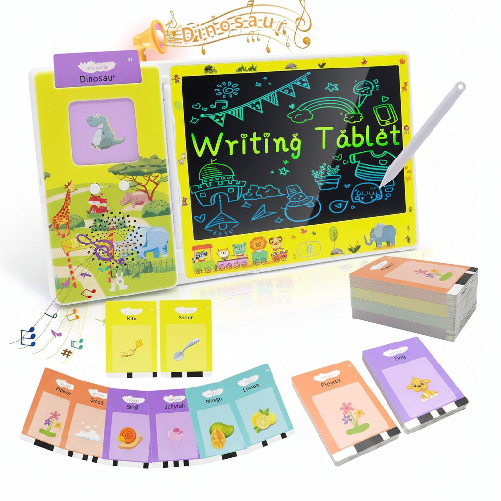 2-in-1 Talking Flash Card Reader and LCD Writing Tablet 224 Words 8.5 Inch Multicolour