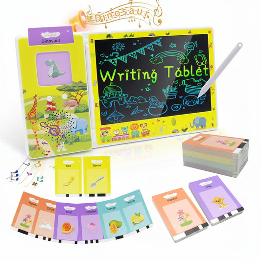 2-in-1 Talking Flash Card Reader and LCD Writing Tablet 224 Words 8.5 Inch Multicolour