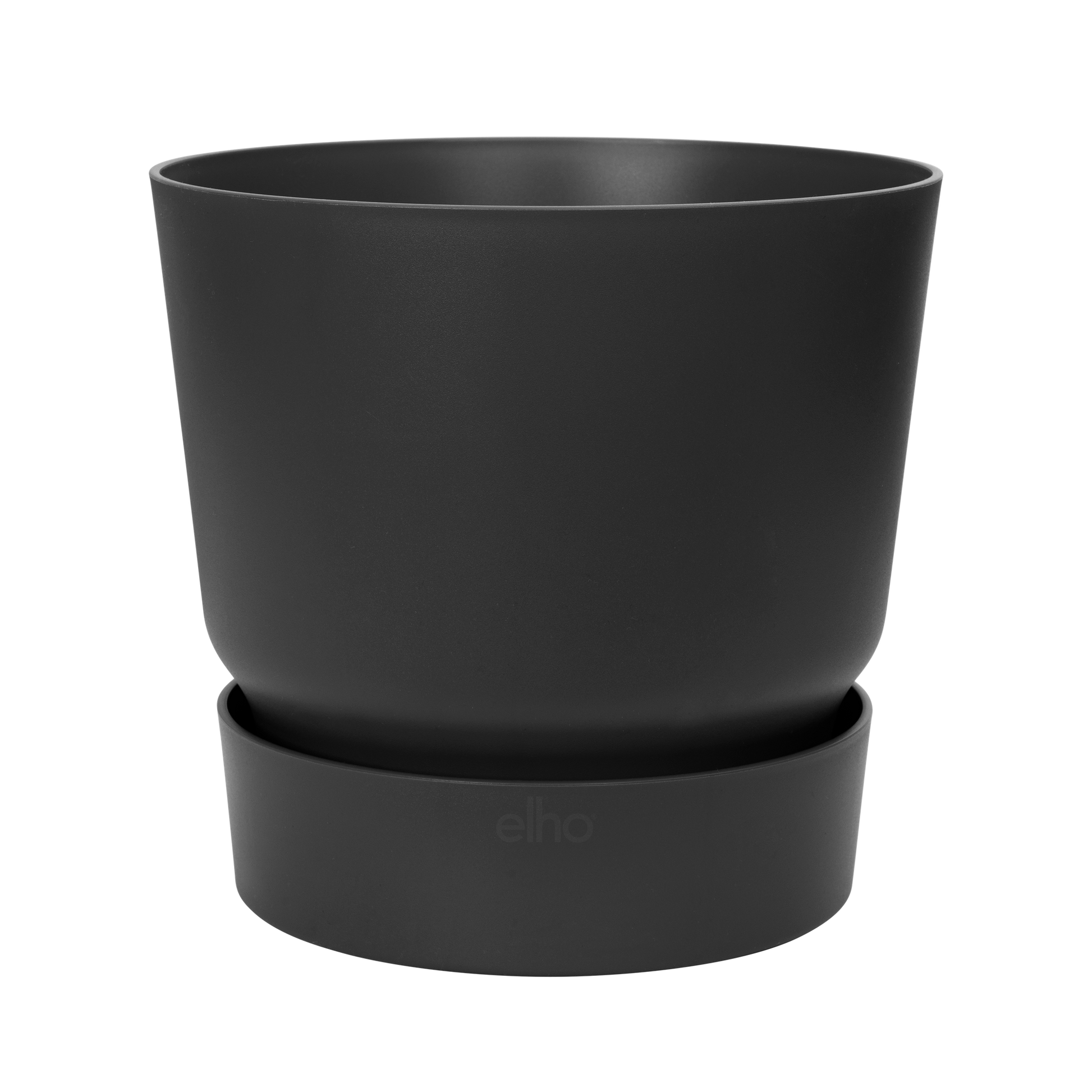 Elho Greenville Round 18cm Living Black Recycled Plastic Self-Watering Planter Pot