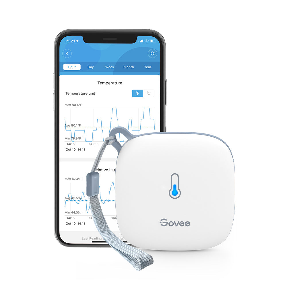 Govee Wi-Fi Temperature Humidity Sensor High Accuracy Smart Remote Monitor