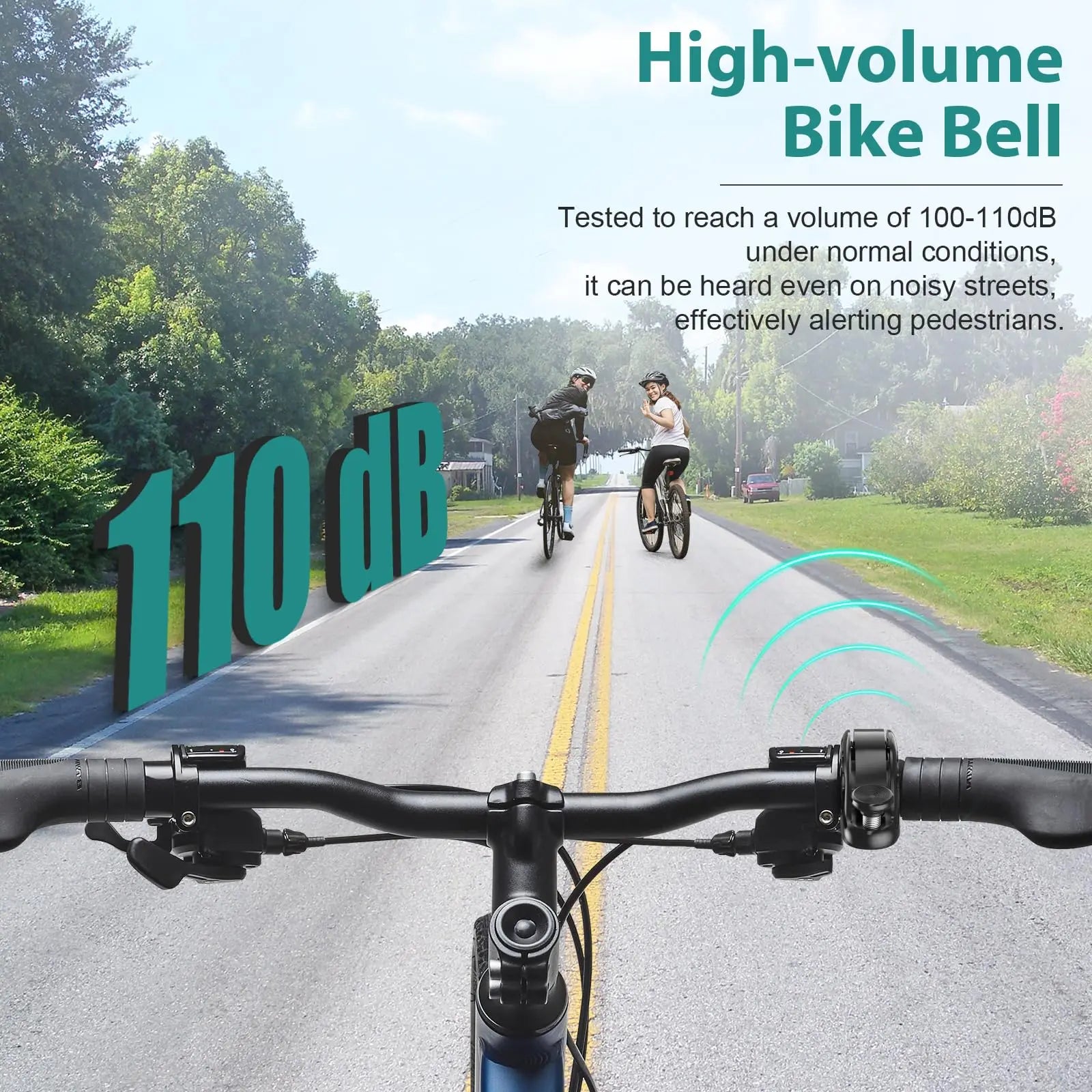 Aluminum Bike Bell 110dB Loud Sound for 22.2-31.8mm Handlebars