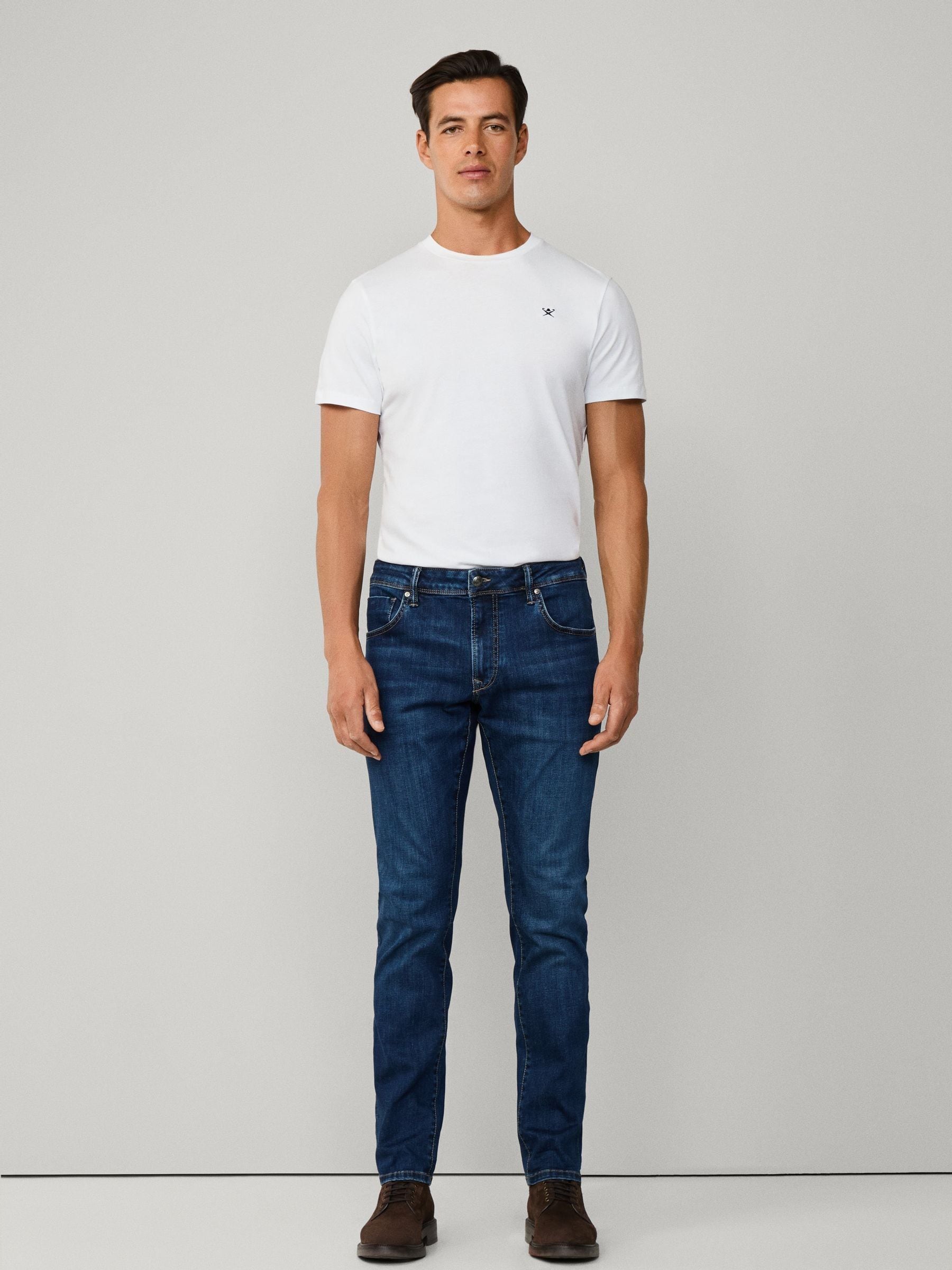 Hackett Men's Slim Fit Blue Powerflex Vintage Wash Denim Jeans