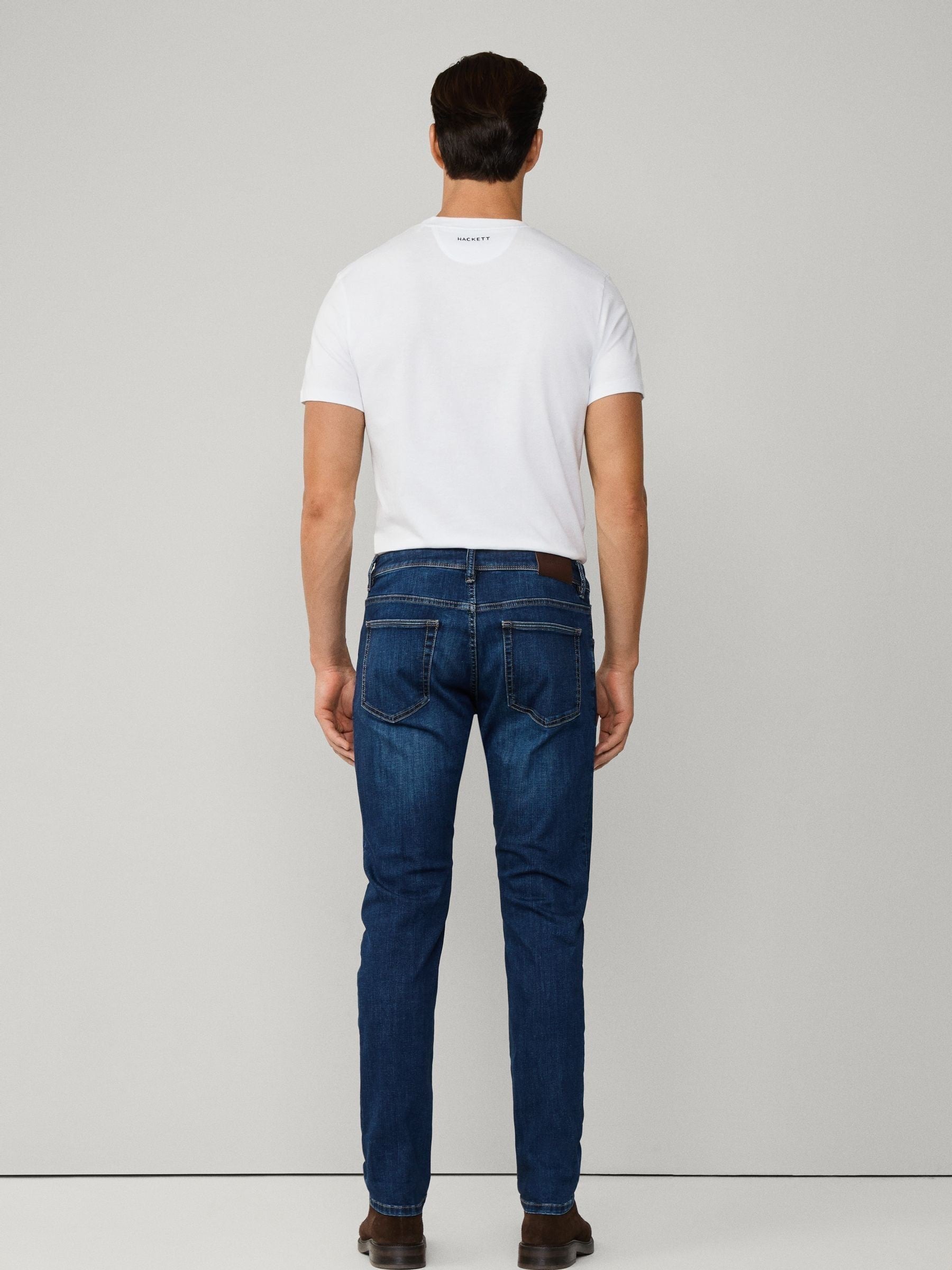 Hackett Men's Slim Fit Blue Powerflex Vintage Wash Denim Jeans