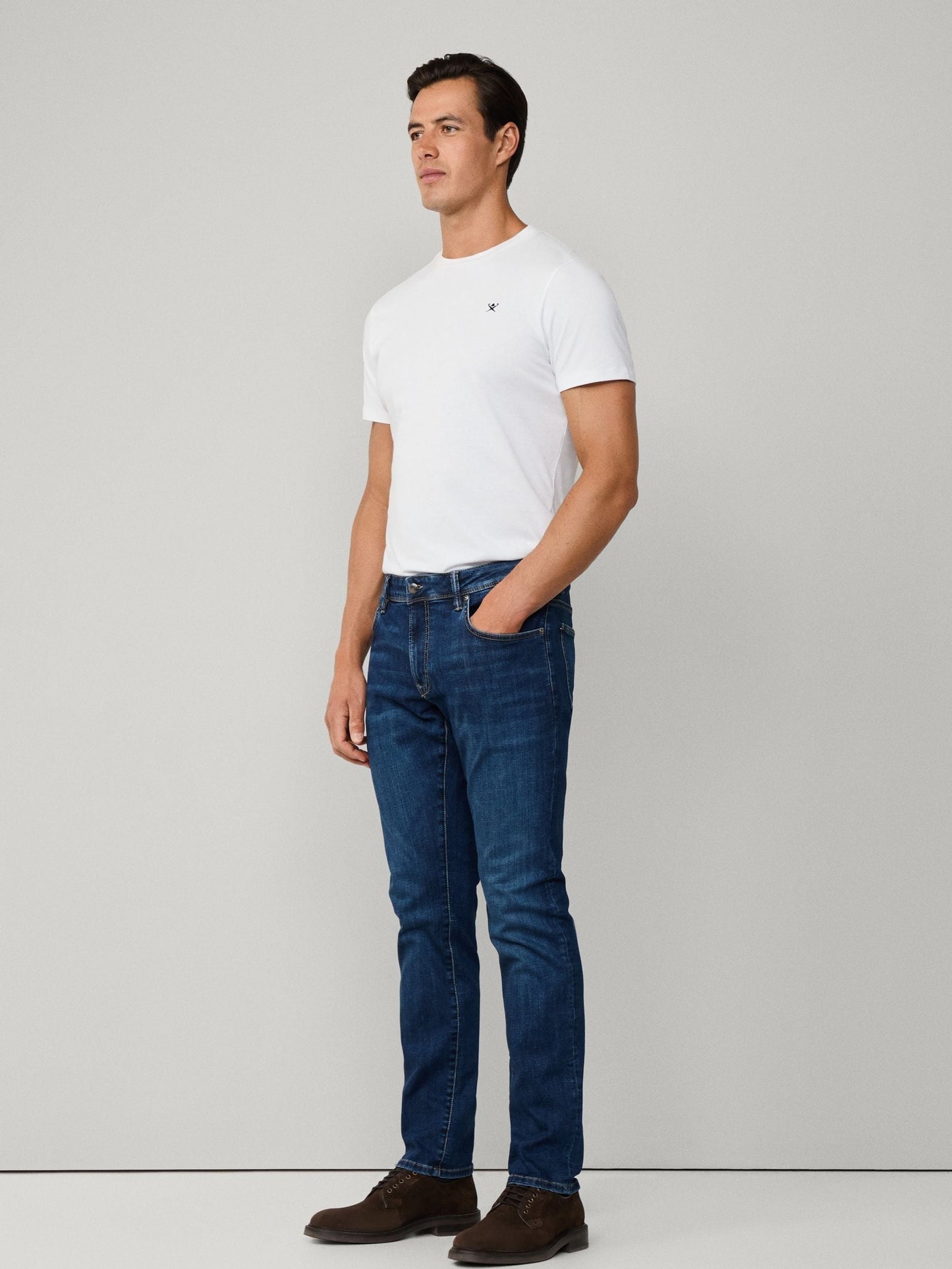 Hackett Men's Slim Fit Blue Powerflex Vintage Wash Denim Jeans