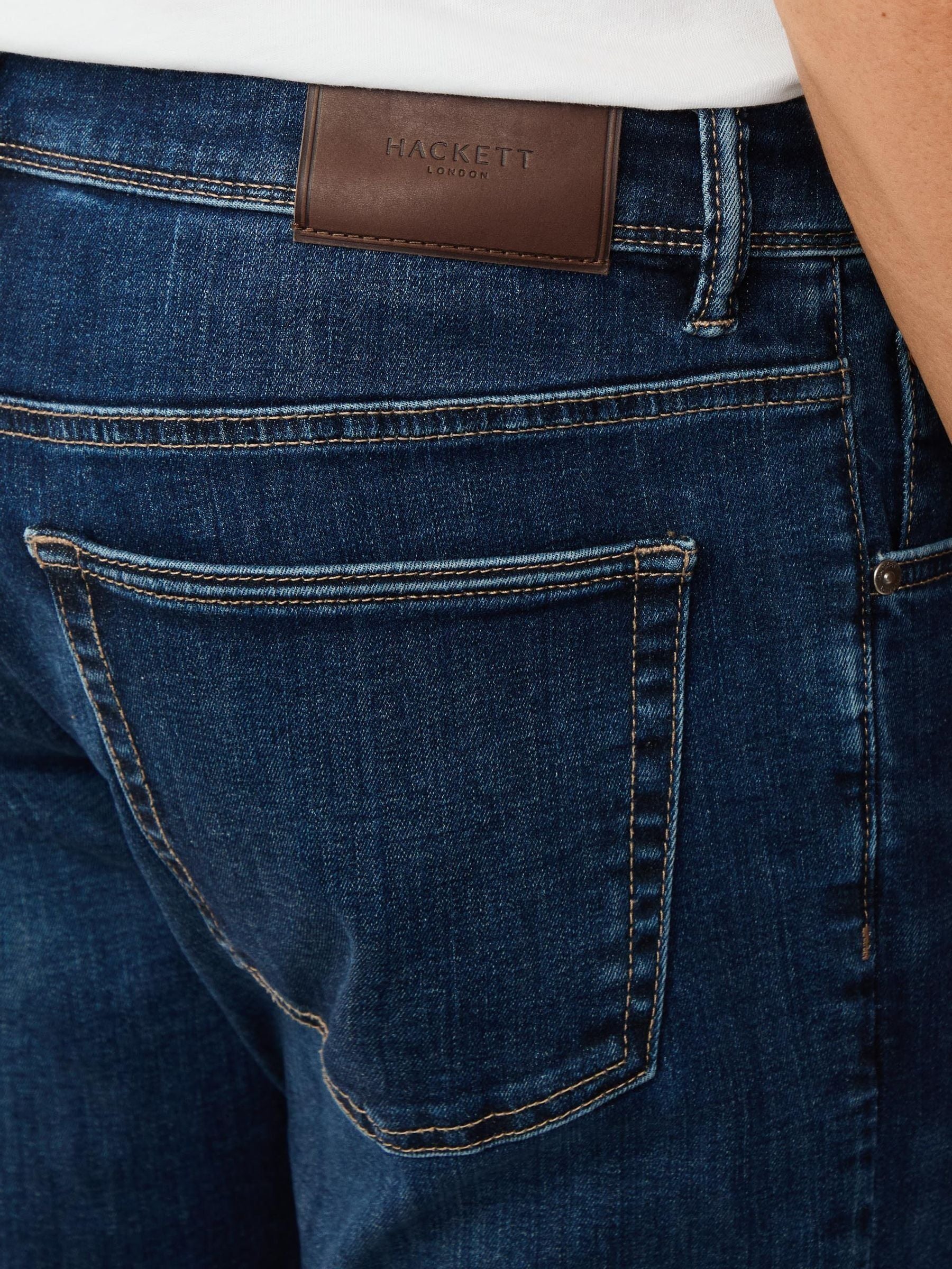 Hackett Men's Slim Fit Blue Powerflex Vintage Wash Denim Jeans