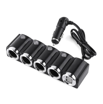 4-Port USB Car Charger with 12V Cigarette Lighter Splitter