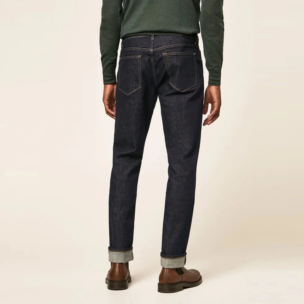 Hackett Men's Dark Blue Slim-Fit Stretch Denim Jeans for Casual Wear