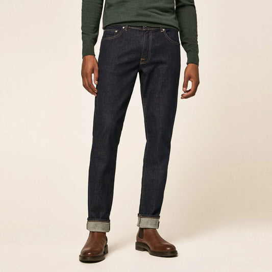 Hackett Men's Dark Blue Slim-Fit Stretch Denim Jeans for Casual Wear