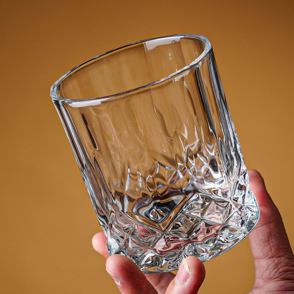 Premium Retro Lead-Free Engraved Whiskey Glass - Old Fashioned Scotch Tumbler