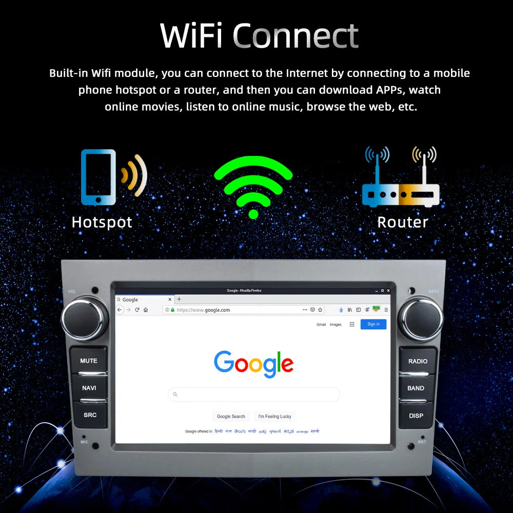 7\" CarPlay Android Auto 2DIN Touchscreen Stereo for Opel