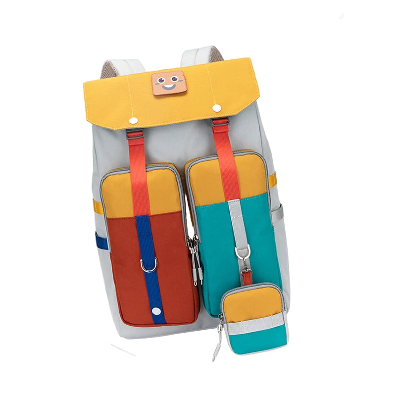 Durable Multifunctional Student Backpack with Waterproof Exterior, Spacious Front Pockets