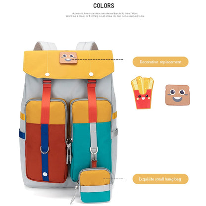 Durable Multifunctional Student Backpack with Waterproof Exterior, Spacious Front Pockets