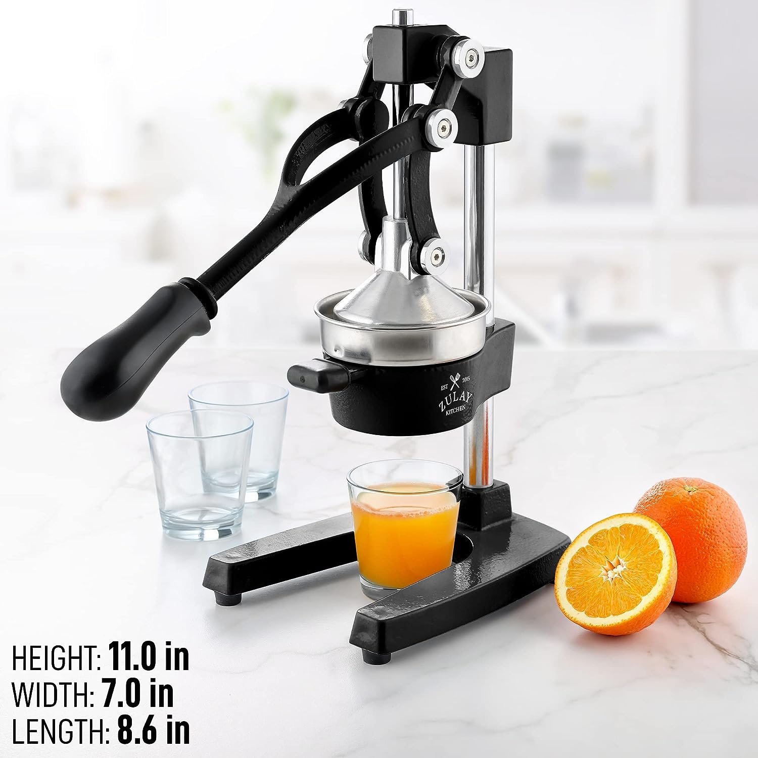 Heavy-Duty Cast Iron Manual Juice Press with Large Bowl