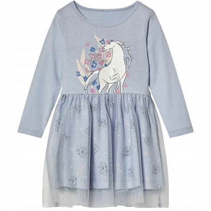 Disney Girls' Frozen Long Sleeve Tulle Skirt Dress 6-8 Years
