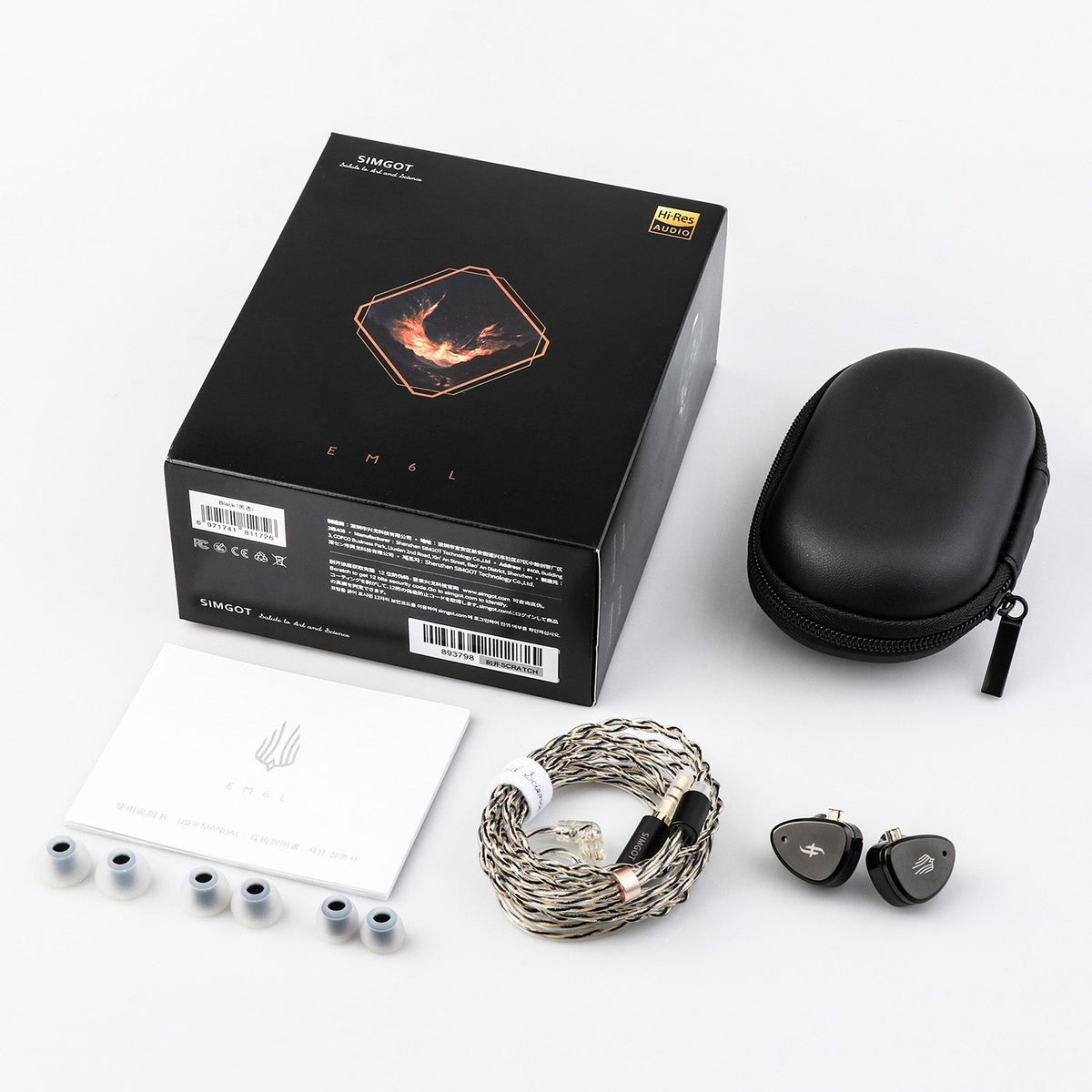 SIMGOT EM6L 1DD+4BA Hybrid Driver HiFi IEM Earphones