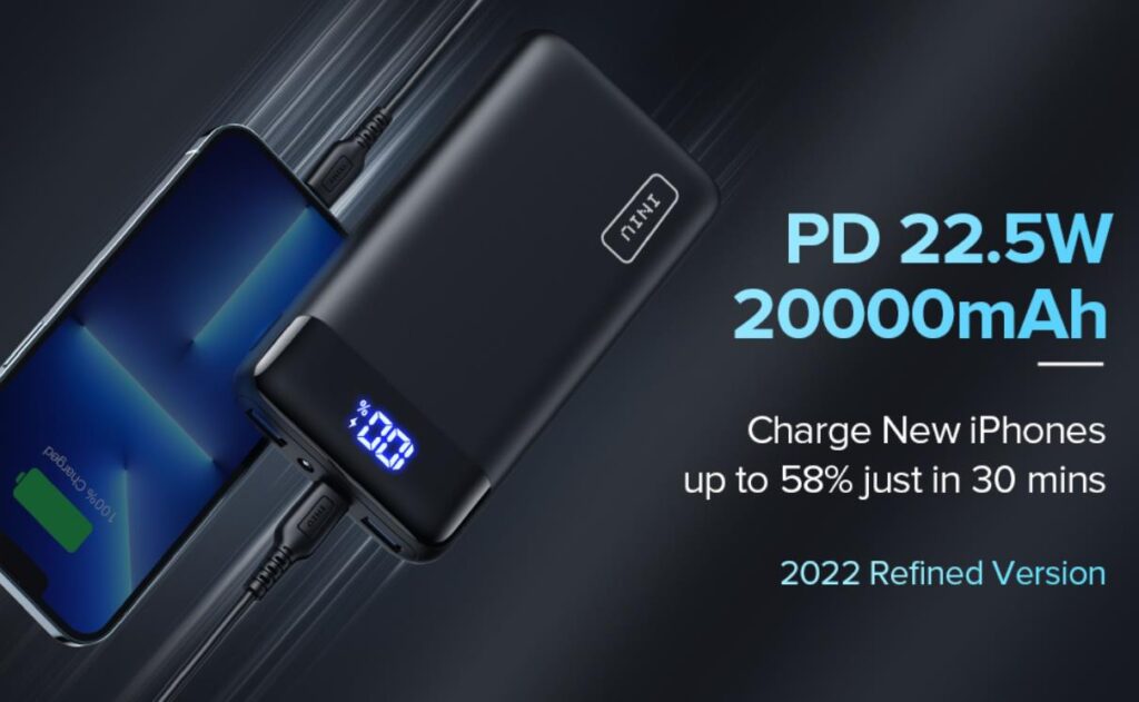 INIU 20000mAh 22.5W PD Fast-Charging Power Bank