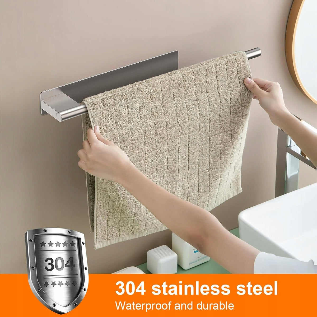Ibergrif M34453A Self-Adhesive Towel Rail 39cm