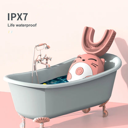 Kids Waterproof U-Shaped Sonic Electric Toothbrush with 360° Whitening