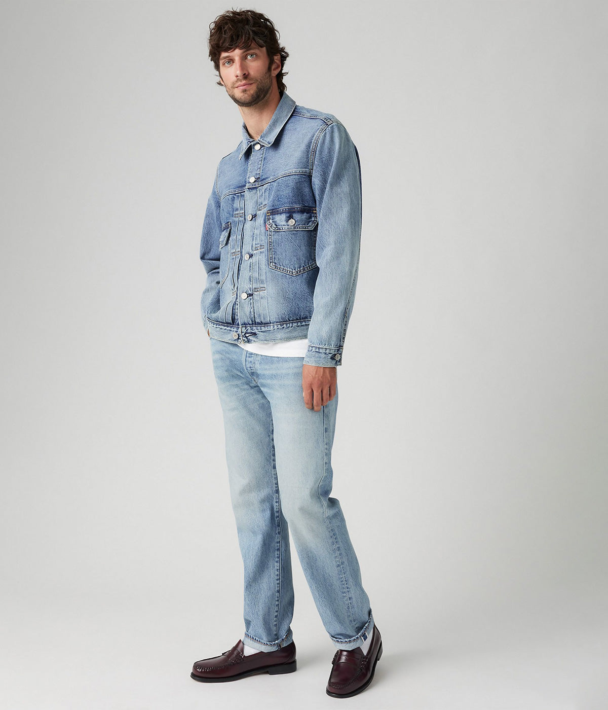 Levi's 501 Original Selvedge Denim Bleached Jeans for Men