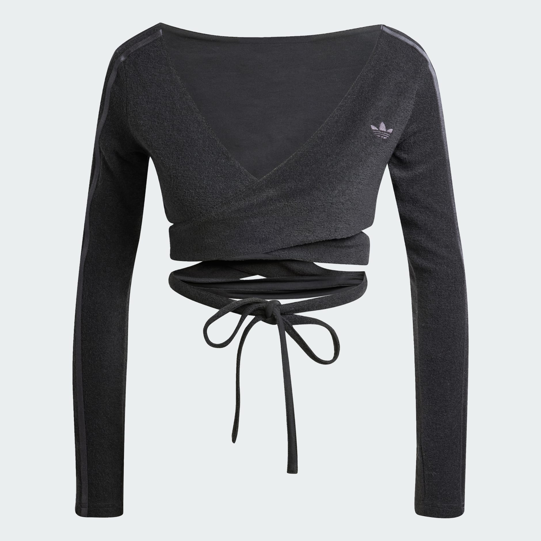 adidas Women's Grey Wraparound Long Sleeve Cardigan - Super-Soft Comfort Top